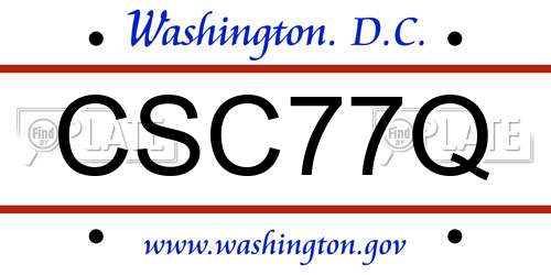 CSC77Q District Of Columbia License Plate