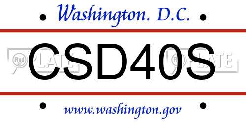 CSD40S District Of Columbia License Plate