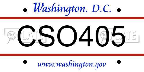 CSO405 District Of Columbia License Plate