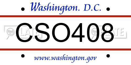 CSO408 District Of Columbia License Plate