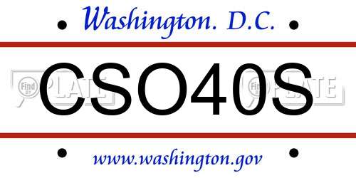 CSO40S District Of Columbia License Plate