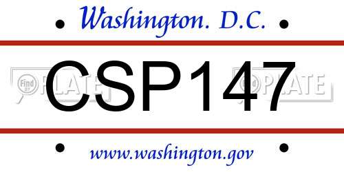CSP147 District Of Columbia License Plate