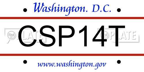 CSP14T District Of Columbia License Plate