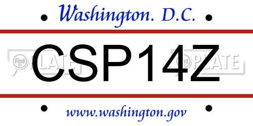 CSP14Z District Of Columbia License Plate