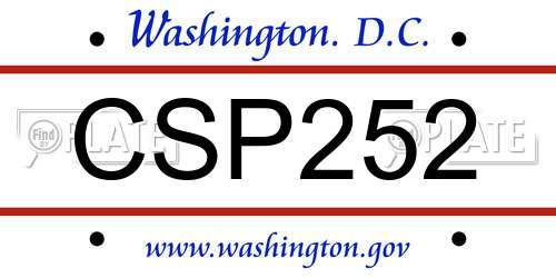 CSP252 District Of Columbia License Plate