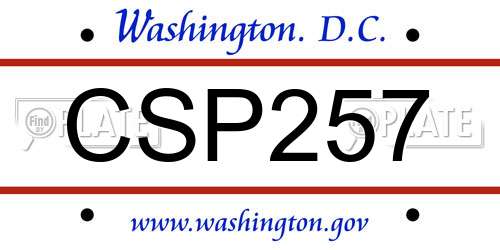 CSP257 District Of Columbia License Plate