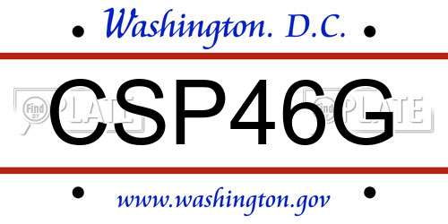 CSP46G District Of Columbia License Plate