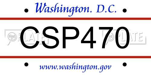 CSP470 District Of Columbia License Plate