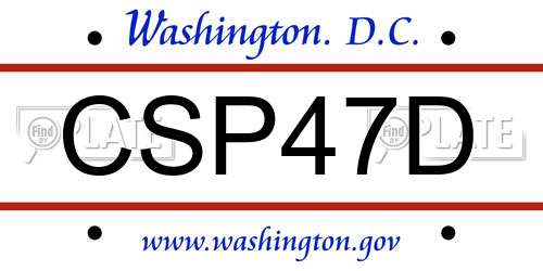 CSP47D District Of Columbia License Plate