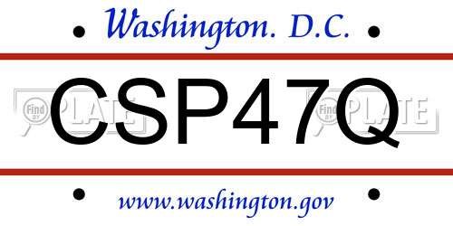 CSP47Q District Of Columbia License Plate