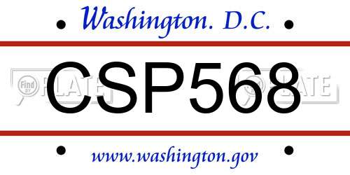CSP568 District Of Columbia License Plate
