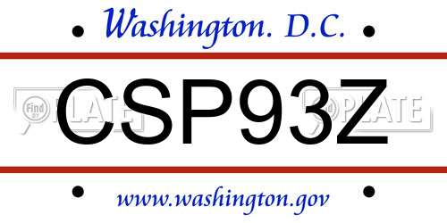CSP93Z District Of Columbia License Plate