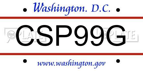 CSP99G District Of Columbia License Plate