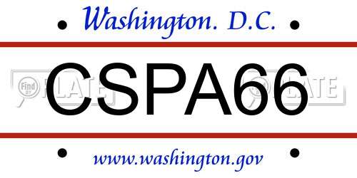 CSPA66 District Of Columbia License Plate