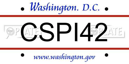 CSPI42 District Of Columbia License Plate
