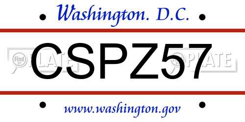 CSPZ57 District Of Columbia License Plate