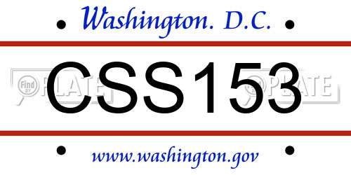 CSS153 District Of Columbia License Plate