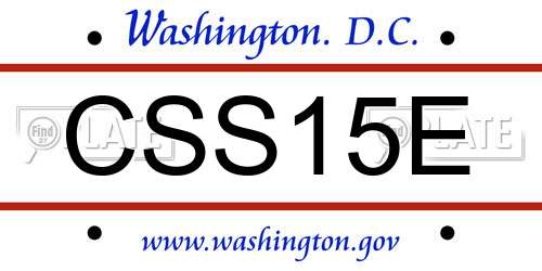 CSS15E District Of Columbia License Plate