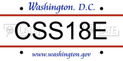 CSS18E District Of Columbia License Plate