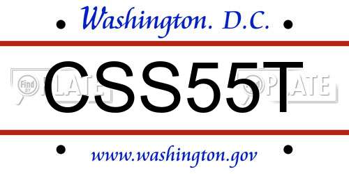 CSS55T District Of Columbia License Plate
