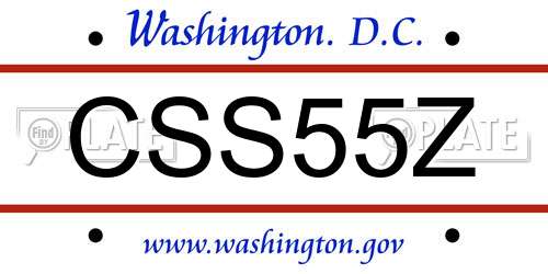 CSS55Z District Of Columbia License Plate