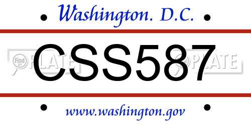 CSS587 District Of Columbia License Plate