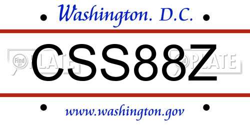 CSS88Z District Of Columbia License Plate