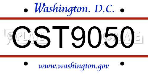 CST9050 District Of Columbia License Plate