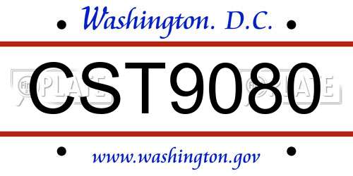 CST9080 District Of Columbia License Plate