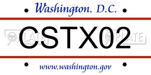 CSTX02 District Of Columbia License Plate