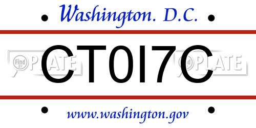 CT0I7C District Of Columbia License Plate