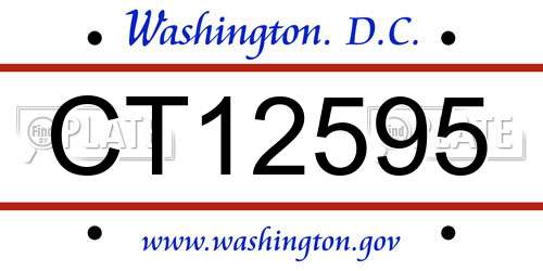 CT12595 District Of Columbia License Plate