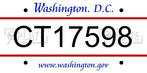 CT17598 District Of Columbia License Plate