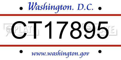 CT17895 District Of Columbia License Plate