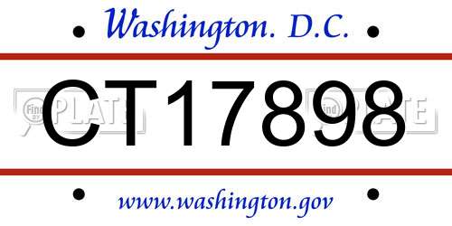 CT17898 District Of Columbia License Plate