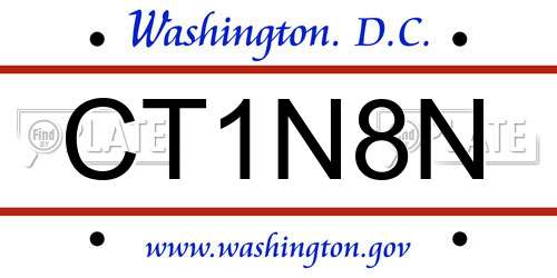 CT1N8N District Of Columbia License Plate