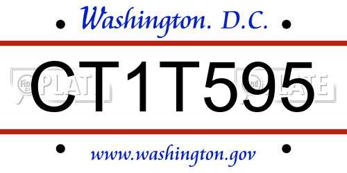 CT1T595 District Of Columbia License Plate