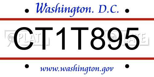 CT1T895 District Of Columbia License Plate