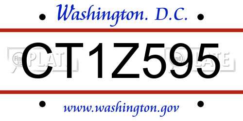 CT1Z595 District Of Columbia License Plate