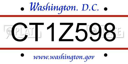CT1Z598 District Of Columbia License Plate