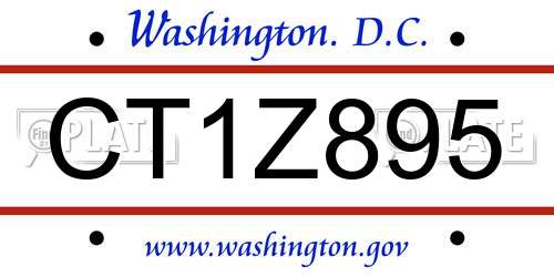 CT1Z895 District Of Columbia License Plate