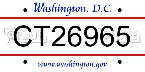 CT26965 District Of Columbia License Plate