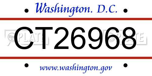 CT26968 District Of Columbia License Plate