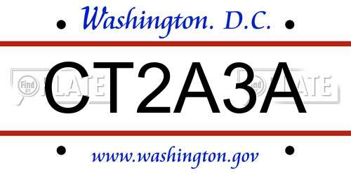 CT2A3A District Of Columbia License Plate
