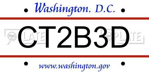 CT2B3D District Of Columbia License Plate