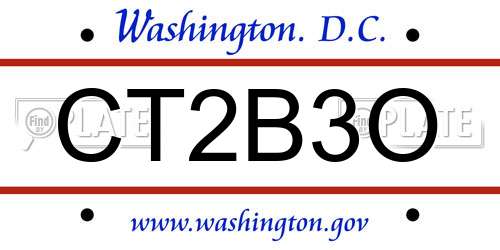 CT2B3O District Of Columbia License Plate
