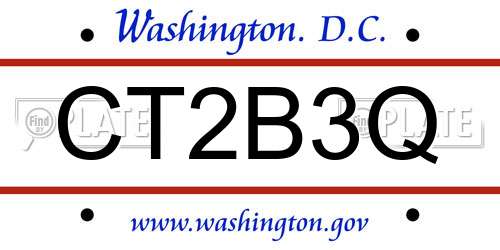 CT2B3Q District Of Columbia License Plate