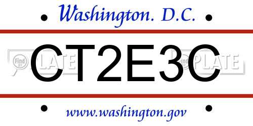 CT2E3C District Of Columbia License Plate