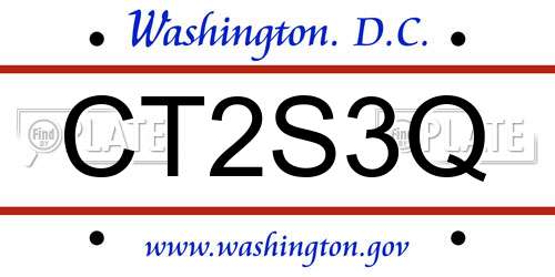 CT2S3Q District Of Columbia License Plate