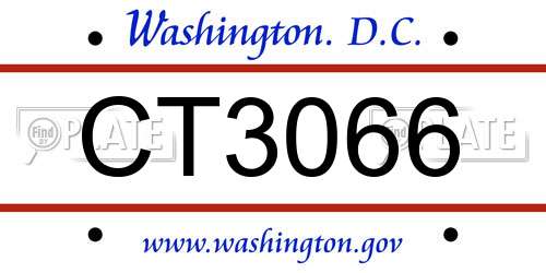 CT3066 District Of Columbia License Plate
